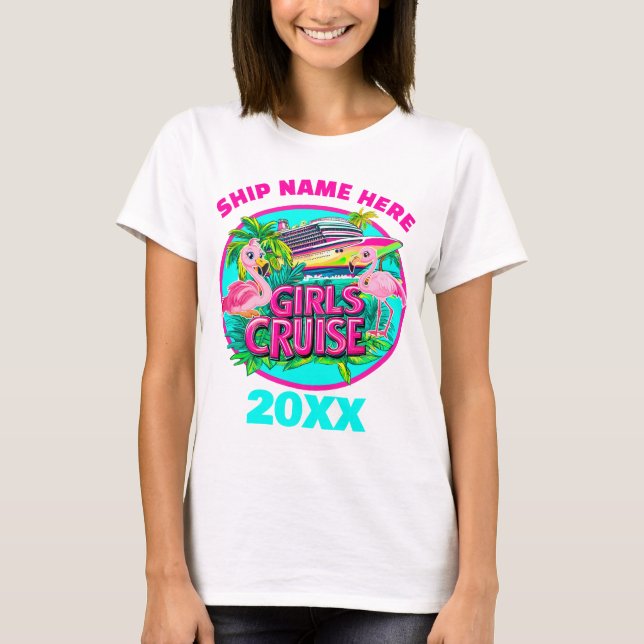 Girls Cruise Flamingo T-Shirts (Frente)