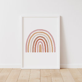 Girls Earthy Boho Rainbow Nursery Poster