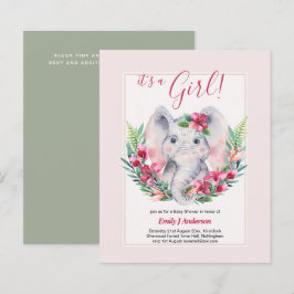 GIRLS Elephant Flowers Chá de fraldas GENDER REVEA