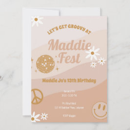 Girls Groovy Festival Viba Convite de Aniversário
