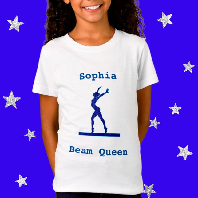 Girls Gymnastics Beam Queen T-Shirt (Criador carregado)