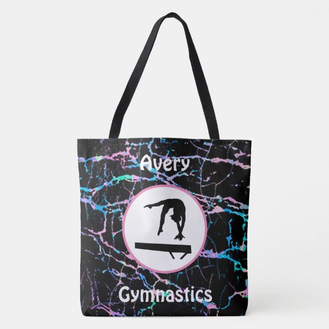 Girls Gymnastics Holograma Balance Beam Tote Bag (Frente)