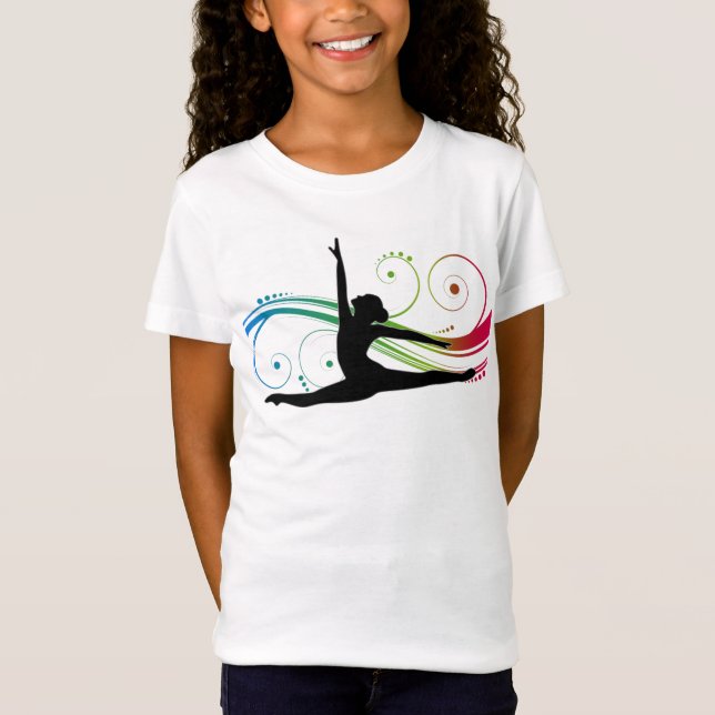 Girls Gymnastics Roda T-Shirt (Frente)