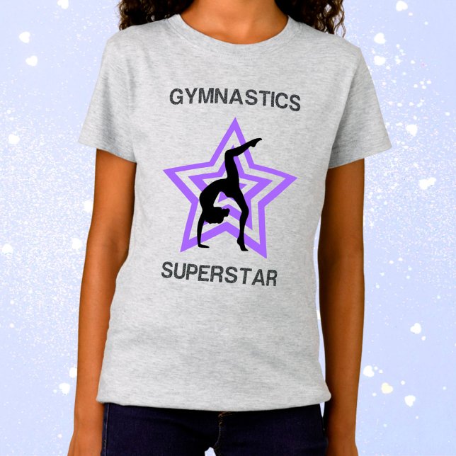 Girls Gymnastics Superstar Back Walkover T-Shirt (Criador carregado)