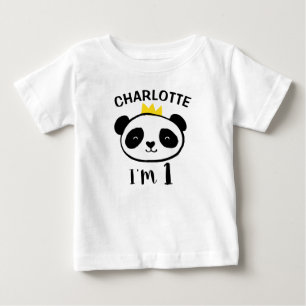 Girls Panda Bear Princesa T-Shirt primeiro anivers