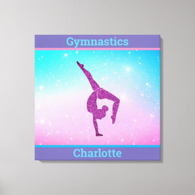 Girls Pastel Gymnastics Stretch Canvas Print (Frente)