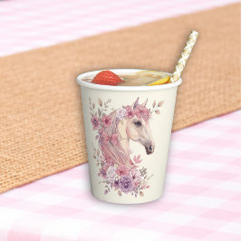 Girls Pretty Ponies Pastel Floral Horse