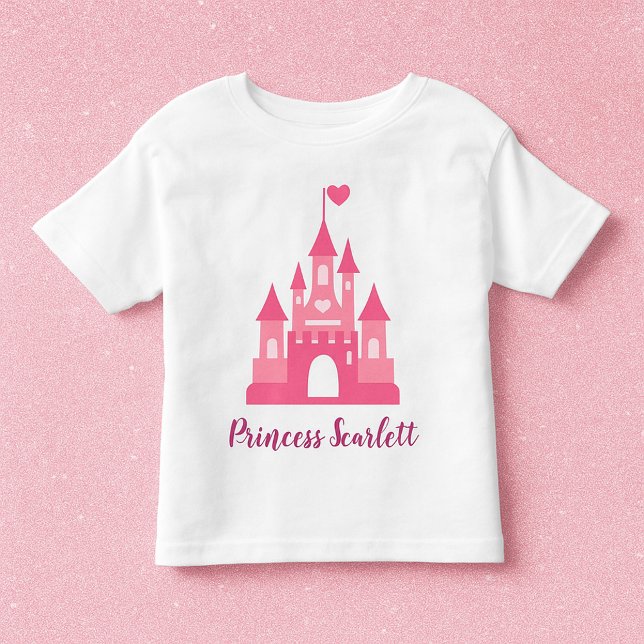 Girls Princess Castle Personalised T-Shirt (Criador carregado)