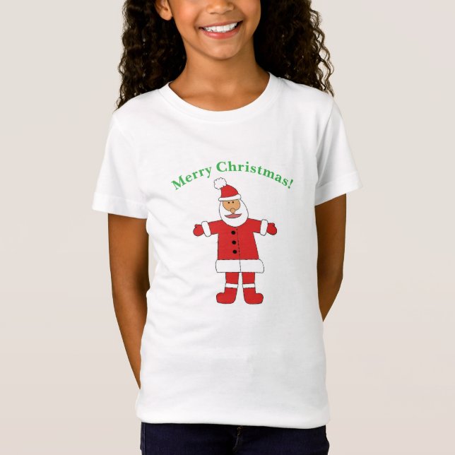 Girls Santa Nice List T-Shirt (Frente)