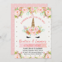Girls Twins Ou Convite De Aniversário Misto Do Uni