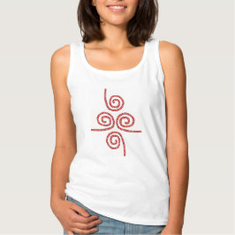 Girls White Tank Top com design vermelho