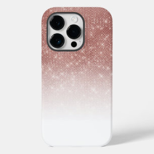 Girly Faux Rosa Sequin Dourada in Glitter White Om