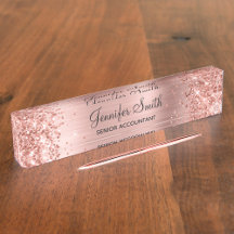 Girly Glittery Rosa Dourado Faux Foil