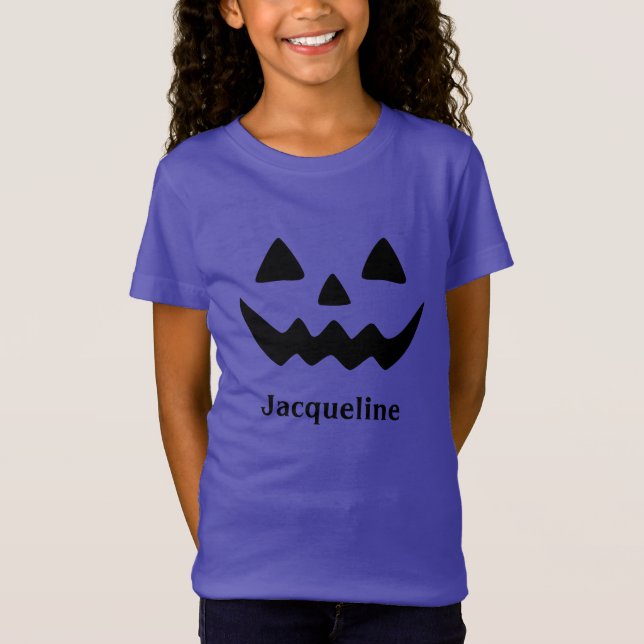 Girly Jack O Lantern Pumpkin Face T-Shirt (Frente)