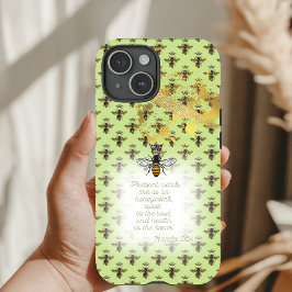 Girly Lime Green Gold Bee Grid Bible Queen Bee