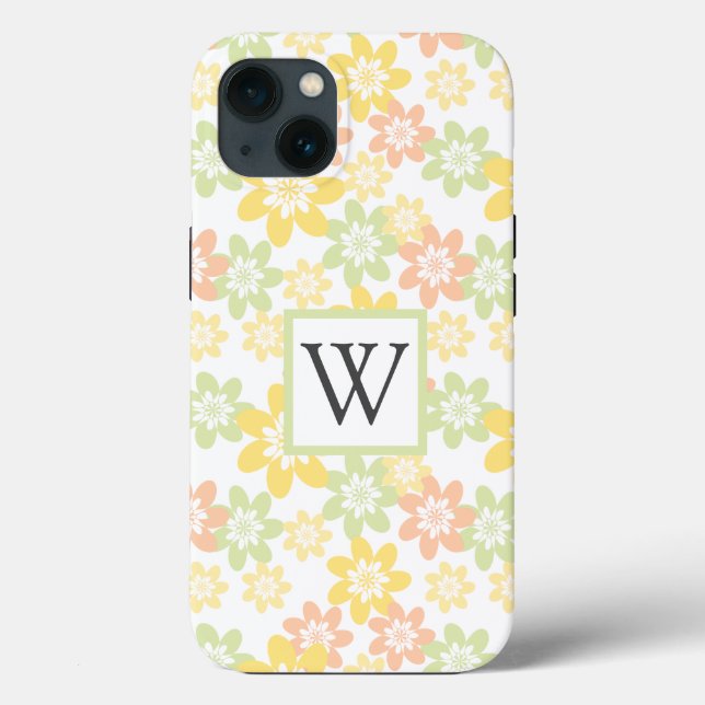 Girly Pastel Floral Monograma (Verso)