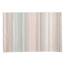 Girly Pink and Mint Modern Coastal Stripe