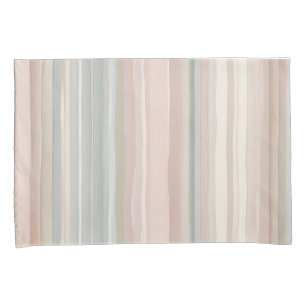 Girly Pink and Mint Modern Coastal Stripe