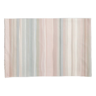 Girly Pink and Mint Modern Coastal Stripe