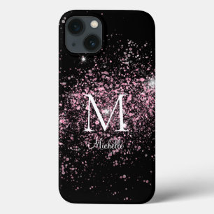 Girly Pink Glitter Monographic Name 