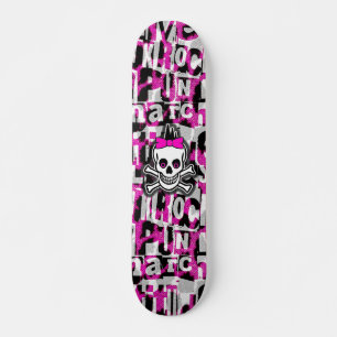 Girly Punk Skull Skateboard