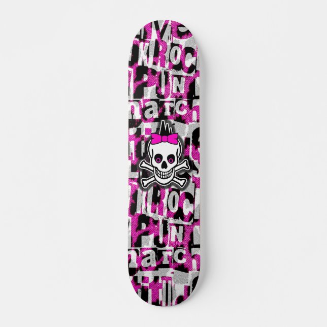 Girly Punk Skull Skateboard (Frente)