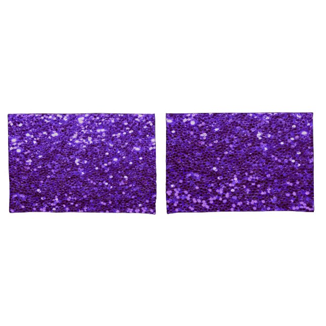 Girly Purple Glitter Bling Glam Modern (Frente - conjunto)