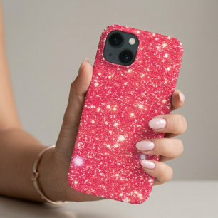 Girly Sparkly Brilho Falso Glitter Rosa Quente Gla