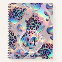 Girly Tendência Opala Estampa de Leopardo Monogram