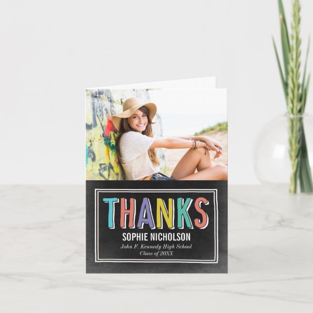 Giz de Cartões de agradecimentos de Graduação do B (Frente)