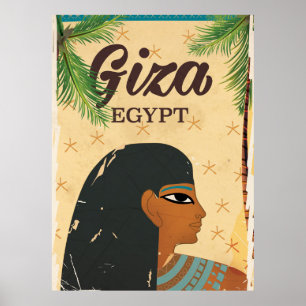 Giza, poster de viagens do estilo vintage egípcio