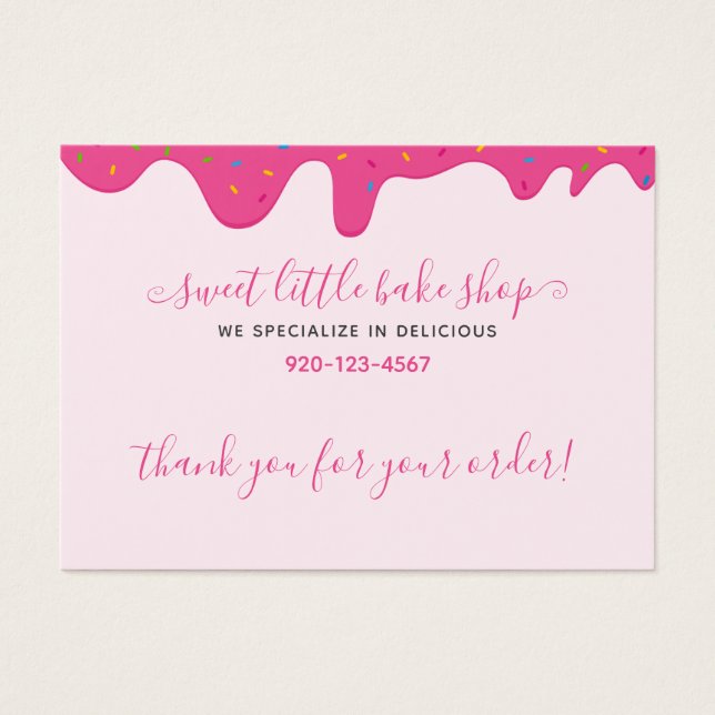 Glacé Cor-de-Rosa Obrigado Desconto Negócios (Frente)