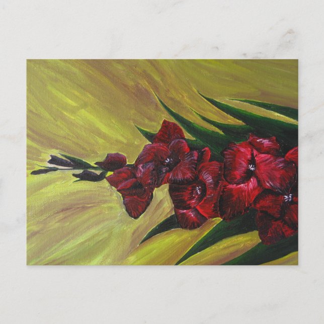 "Gladioli" - Pintura acrílica - Cartão postal (Frente)