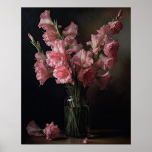 Gladiolus Rosa Flores Impressão