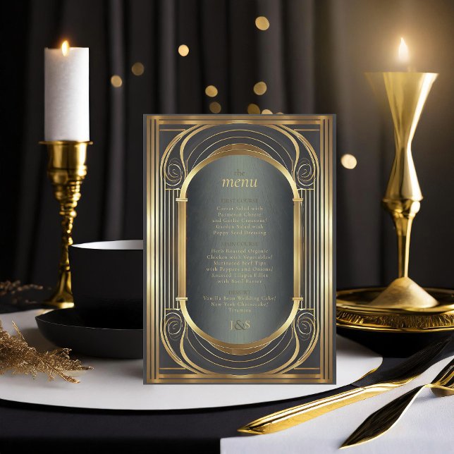 Glam Art Deco Wedding Menu ID1033 (Criador carregado)