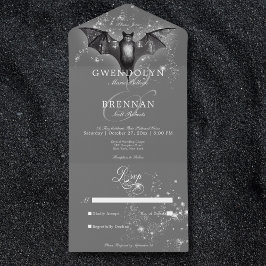 Glam Bat e Diamantes do Dia das Bruxas Escuro Sem 