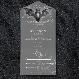 Glam Bat e Diamantes do Dia das Bruxas Escuro Sem 