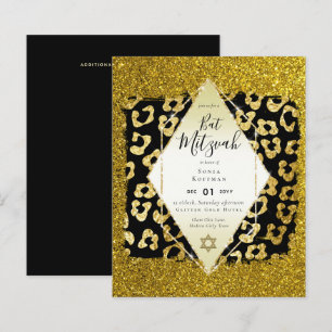 Glam BAT MITZVAH Impressão em Animais Glitter DOU