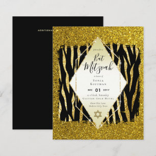 Glam BAT MITZVAH Impressão em Animais Glitter DOUR