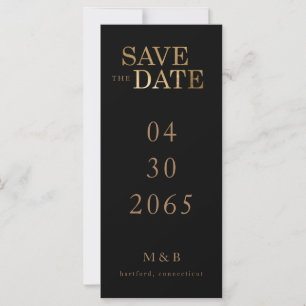 Glam Black & Dourado Monograma Salvar a Data