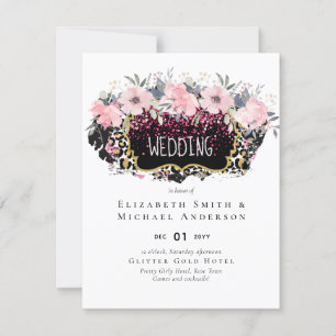Glam Blush Floral Moderno Floral Cor-de-Rosa