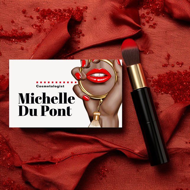 Glam Chic Cosmetologista Cartão de visita (Criador carregado)