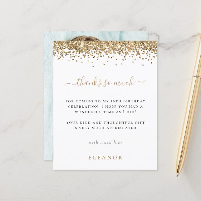 Glam do Orçamento Foto Glitter Dourada Foto Sweet  (Frente/Verso In Situ)