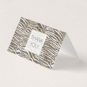 Glam Glitter Zebra Print Obrigado