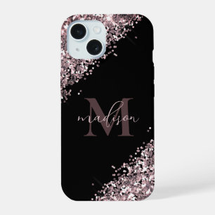 Glam Monogramas Glitter Rosa Dourado