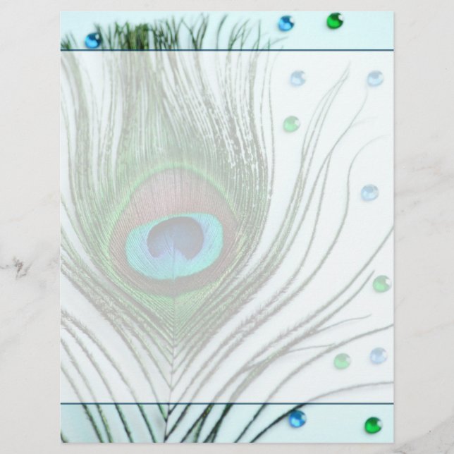 Glam Peacock Feather Teal (Frente)