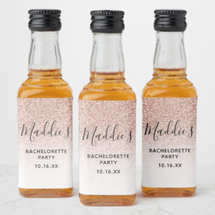 Glam Pink Ombre Glitter Bachelorette Nome