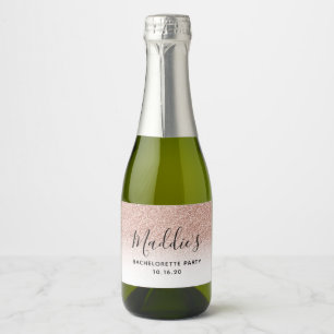 Glam Pink Ombre Glitter Bachelorette Nome Brilhant