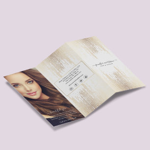 Glam Script Gold Confete Chuva Brochura Tri-Fold