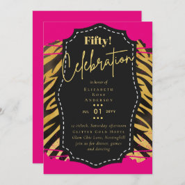 Glamor de 50 Convites de aniversário